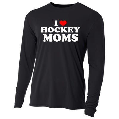 I Love Hockey Moms Funny Cooling Performance Long Sleeve Crew