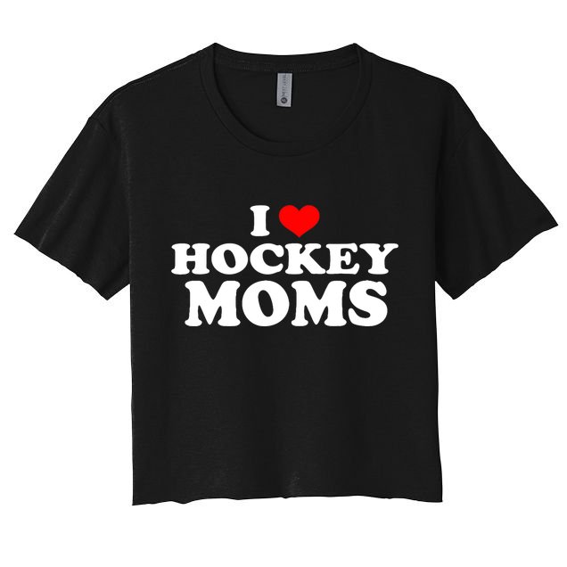 I Love Hockey Moms Funny Crop Top