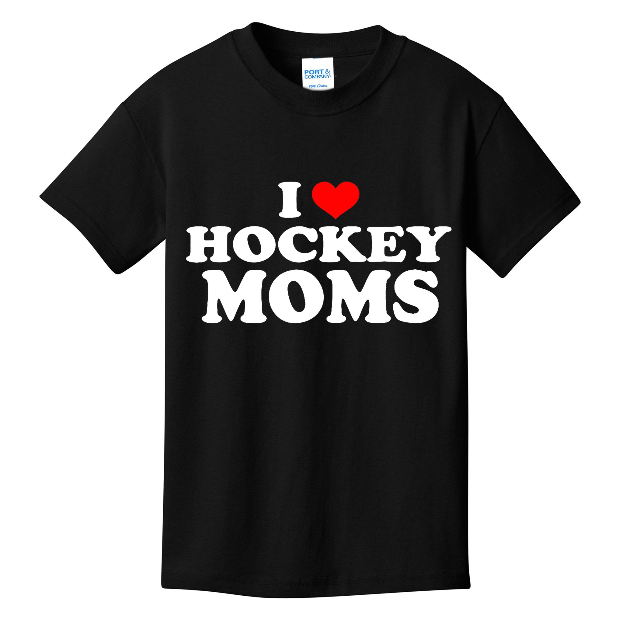 I Love Hockey Moms Funny Kids T-Shirt