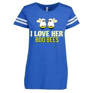 I Love Her Boo Bees Halloween Matching Couples Costume Cool Gift Enza Ladies Jersey Football T-Shirt