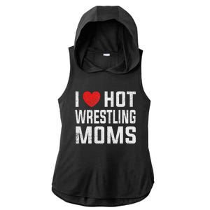 I Love Hot Wrestling Moms Cute Red Heart Love Moms Wrestler Ladies PosiCharge Tri-Blend Wicking Draft Hoodie Tank