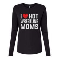 I Love Hot Wrestling Moms Cute Red Heart Love Moms Wrestler Womens Cotton Relaxed Long Sleeve T-Shirt