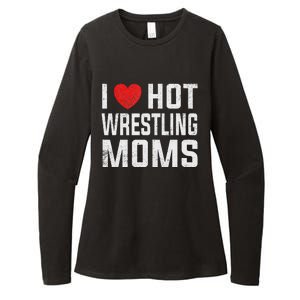 I Love Hot Wrestling Moms Cute Red Heart Love Moms Wrestler Womens CVC Long Sleeve Shirt