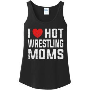 I Love Hot Wrestling Moms Cute Red Heart Love Moms Wrestler Ladies Essential Tank