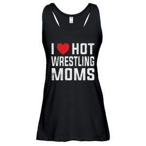 I Love Hot Wrestling Moms Cute Red Heart Love Moms Wrestler Ladies Essential Flowy Tank