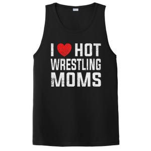 I Love Hot Wrestling Moms Cute Red Heart Love Moms Wrestler PosiCharge Competitor Tank