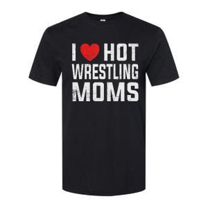 I Love Hot Wrestling Moms Cute Red Heart Love Moms Wrestler Softstyle CVC T-Shirt