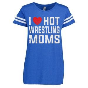 I Love Hot Wrestling Moms Cute Red Heart Love Moms Wrestler Enza Ladies Jersey Football T-Shirt