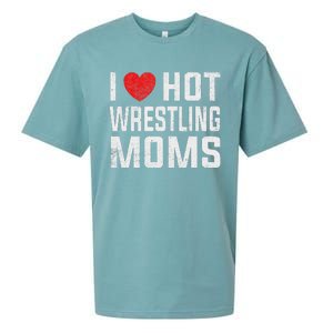 I Love Hot Wrestling Moms Cute Red Heart Love Moms Wrestler Sueded Cloud Jersey T-Shirt