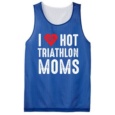 I Love Hot Triathlon Moms Gift Mesh Reversible Basketball Jersey Tank