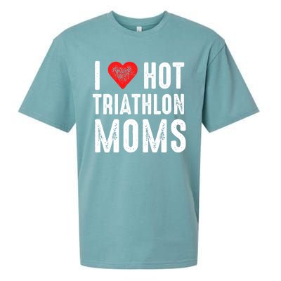 I Love Hot Triathlon Moms Gift Sueded Cloud Jersey T-Shirt