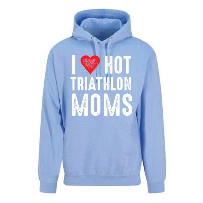 I Love Hot Triathlon Moms Gift Unisex Surf Hoodie