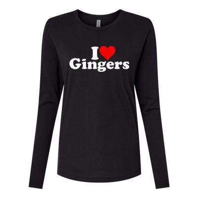 I Love Heart Gingers Redheads Red Hair Womens Cotton Relaxed Long Sleeve T-Shirt