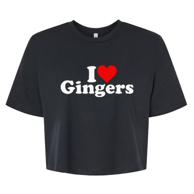 I Love Heart Gingers Redheads Red Hair Bella+Canvas Jersey Crop Tee