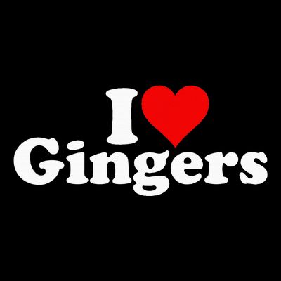 I Love Heart Gingers Redheads Red Hair T-Shirt