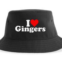 I Love Heart Gingers Redheads Red Hair Sustainable Bucket Hat