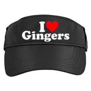 I Love Heart Gingers Redheads Red Hair Adult Drive Performance Visor