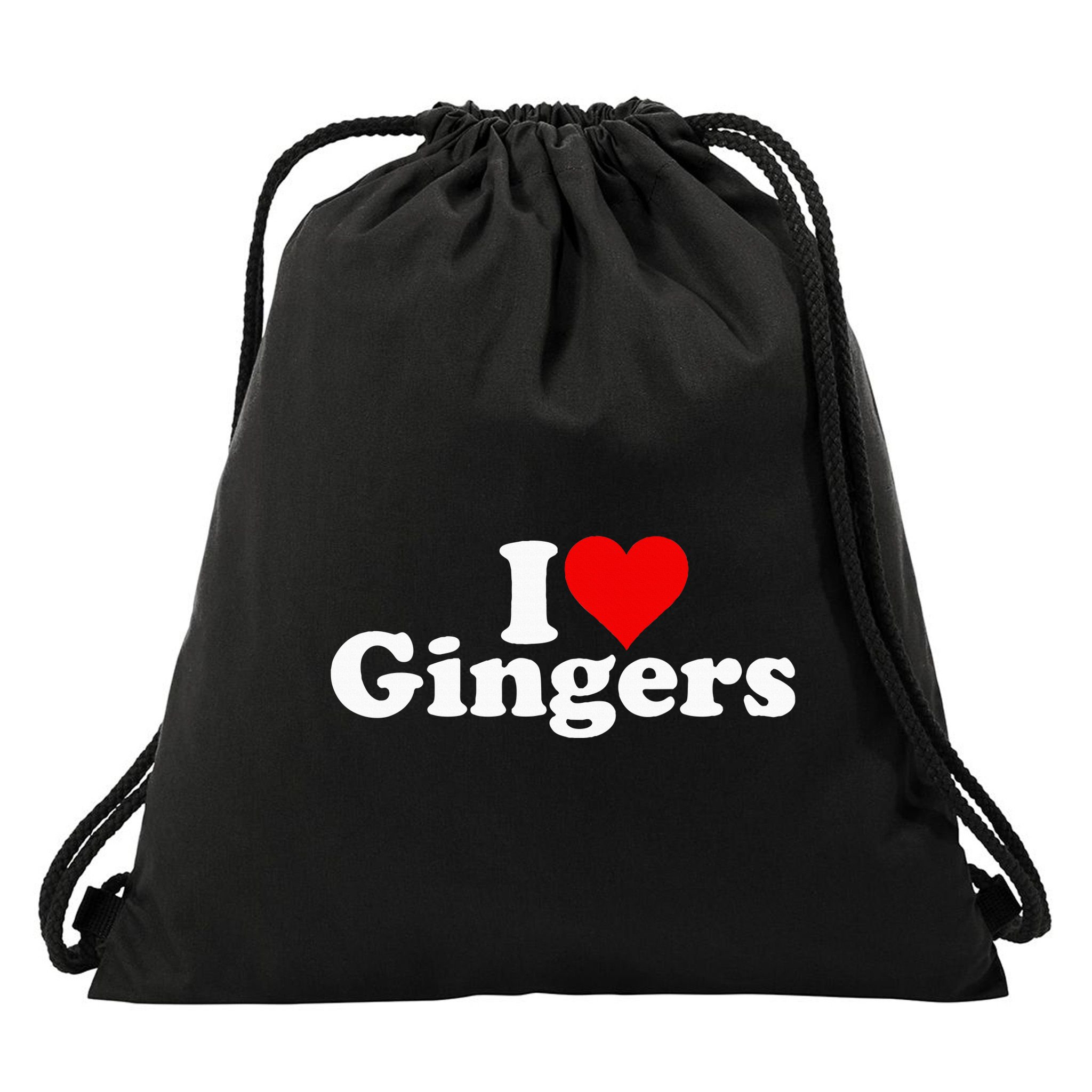 I Love Heart Gingers Redheads Red Hair Drawstring Bag
