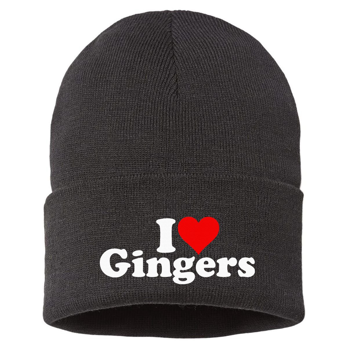 I Love Heart Gingers Redheads Red Hair Sustainable Knit Beanie