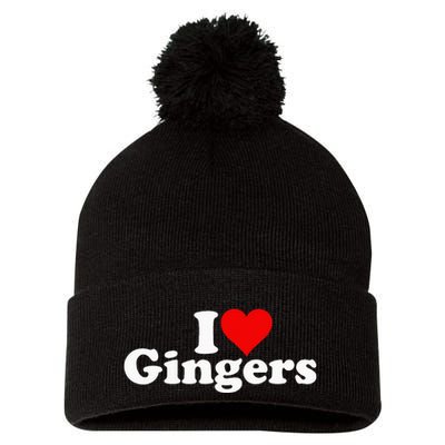I Love Heart Gingers Redheads Red Hair Pom Pom 12in Knit Beanie