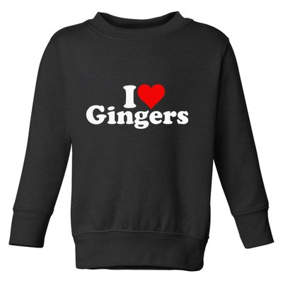 I Love Heart Gingers Redheads Red Hair Toddler Sweatshirt
