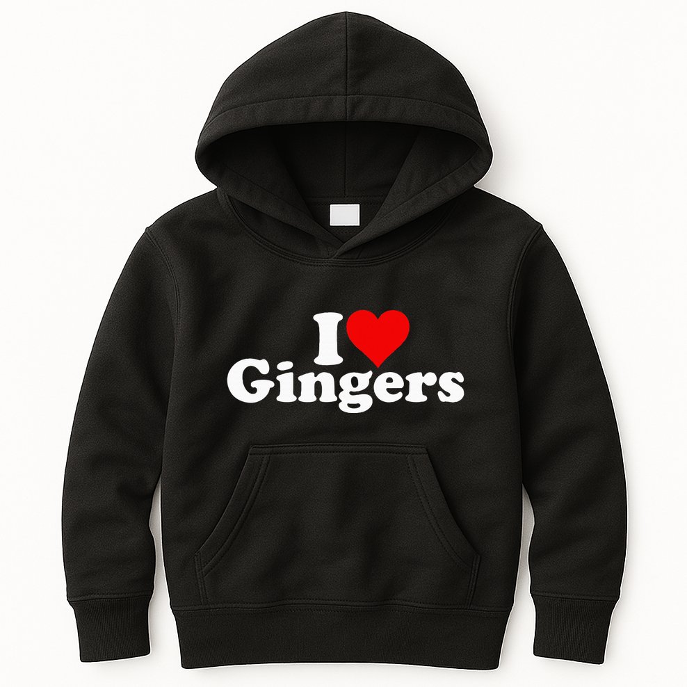 I Love Heart Gingers Redheads Red Hair Kids Hoodie