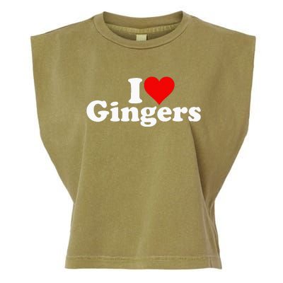 I Love Heart Gingers Redheads Red Hair Garment-Dyed Women's Muscle Tee