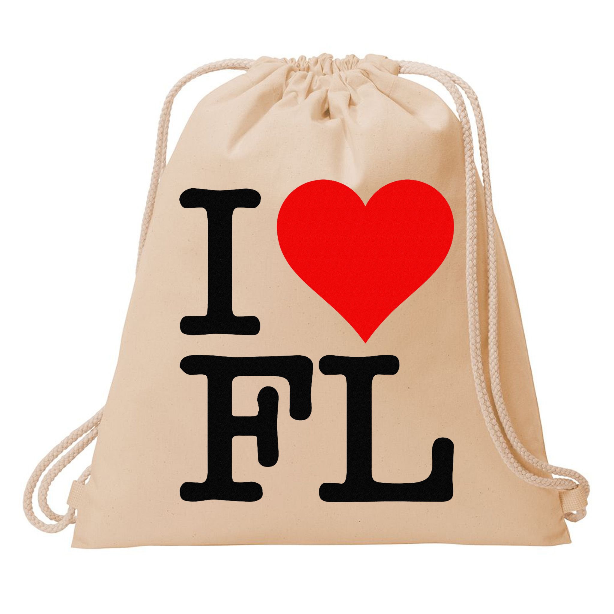 I LOVE HEART FLORIDA FL Drawstring Bag
