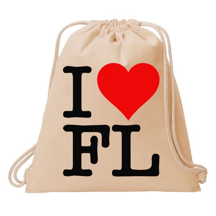 I LOVE HEART FLORIDA FL Drawstring Bag