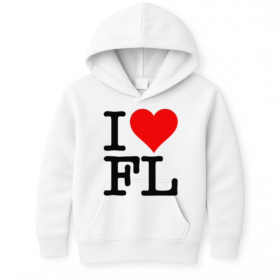 I LOVE HEART FLORIDA FL Kids Hoodie