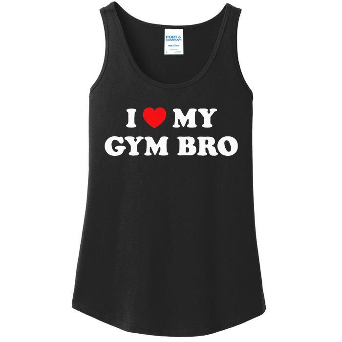 I Love Heart My Gym Bro Funny Fitness Workout Ladies Essential Tank