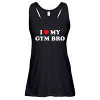 I Love Heart My Gym Bro Funny Fitness Workout Ladies Essential Flowy Tank