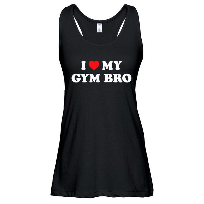 I Love Heart My Gym Bro Funny Fitness Workout Ladies Essential Flowy Tank