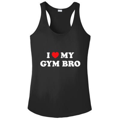 I Love Heart My Gym Bro Funny Fitness Workout Ladies PosiCharge Competitor Racerback Tank