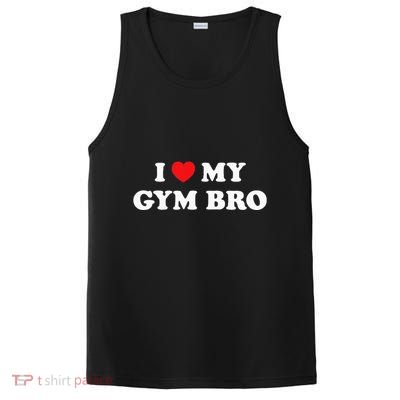 I Love Heart My Gym Bro Funny Fitness Workout PosiCharge Competitor Tank