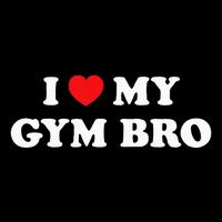 I Love Heart My Gym Bro Funny Fitness Workout Women's Crop Top Tee
