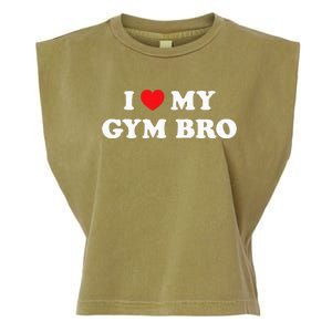 I Love Heart My Gym Bro Funny Fitness Workout Garment-Dyed Women's Muscle Tee