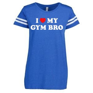 I Love Heart My Gym Bro Funny Fitness Workout Enza Ladies Jersey Football T-Shirt