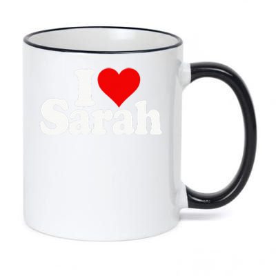 I Love Heart Sarah 11oz Black Color Changing Mug