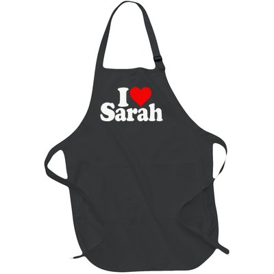 I Love Heart Sarah Full-Length Apron With Pockets