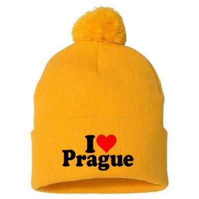 I Love Heart Prague Czech Republic Praha Pom Pom 12in Knit Beanie
