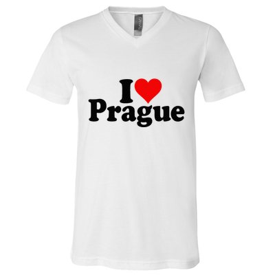 I Love Heart Prague Czech Republic Praha V-Neck T-Shirt
