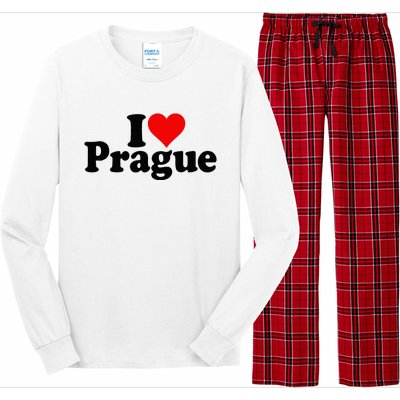 I Love Heart Prague Czech Republic Praha Long Sleeve Pajama Set