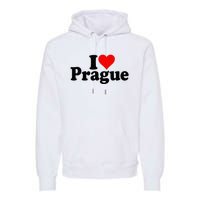 I Love Heart Prague Czech Republic Praha Premium Hoodie