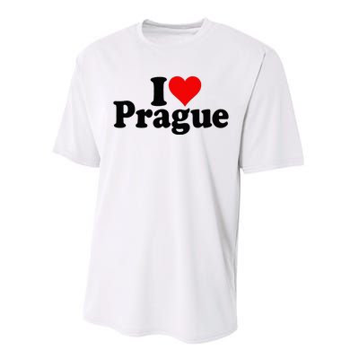 I Love Heart Prague Czech Republic Praha Performance Sprint T-Shirt