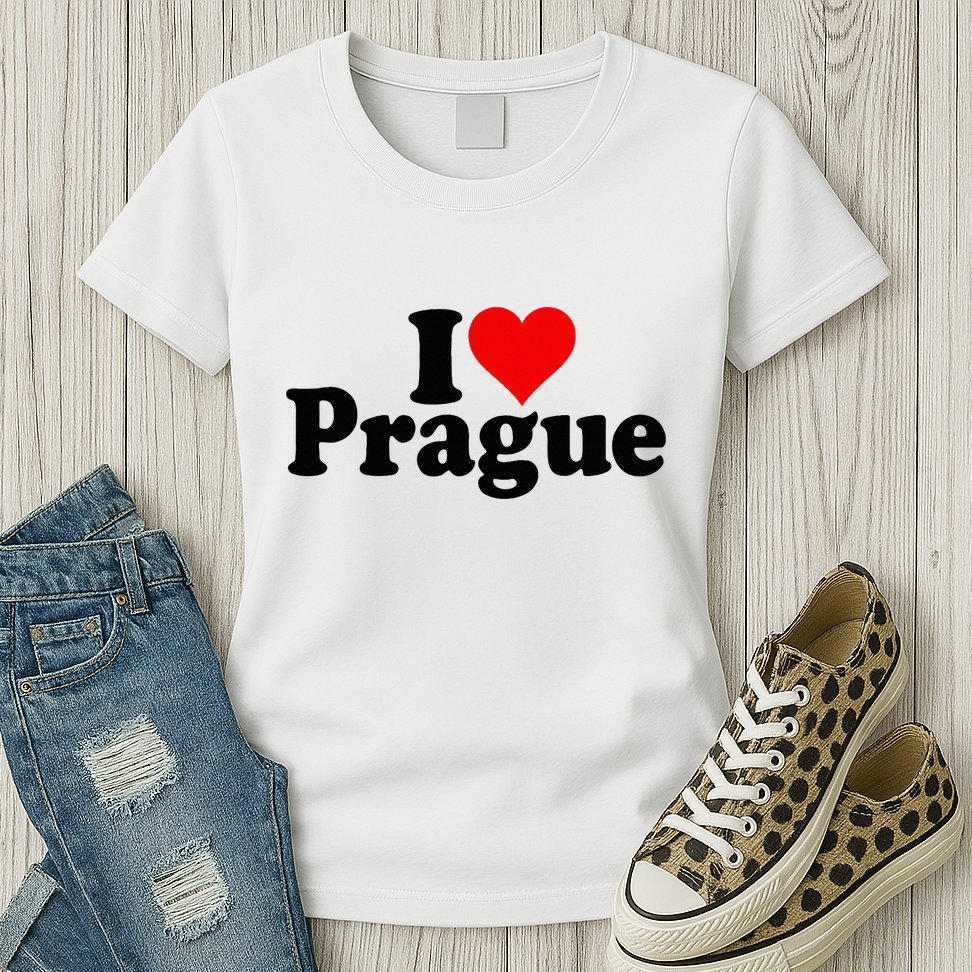 I Love Heart Prague Czech Republic Praha Womens T-Shirt