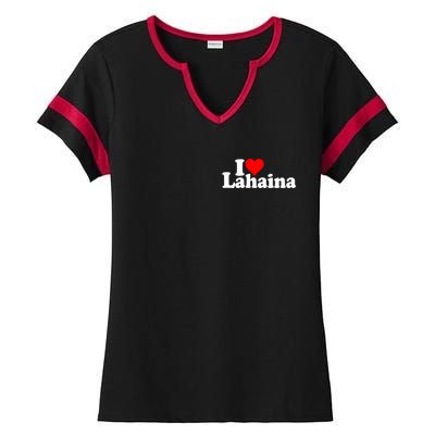 I Love Heart Lahaina Hawaii Ladies Halftime Notch Neck Tee