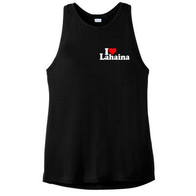 I Love Heart Lahaina Hawaii Ladies PosiCharge Tri-Blend Wicking Tank