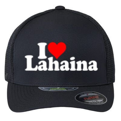 I Love Heart Lahaina Hawaii Flexfit Unipanel Trucker Cap