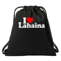 I Love Heart Lahaina Hawaii Drawstring Bag